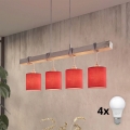 BRILAGI - LED-lühter juhtmel NUBILA 4xE27/60W/230V hall/punane
