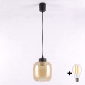 BRILAGI - LED-lühter juhtmel RETRO GLASS 1xE27/60W/230V läbimõõt 14 cm must/suitsupruun