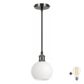 BRILAGI - LED-lühter juhtmel RETRO GLASS 1xE27/60W/230V läbimõõt 15 cm must/valge