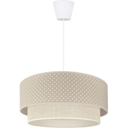 Brilagi - LED-rippvalgusti nööriga BOHO BOBO 1xE27/60W/230V läbimõõt 40 cm, beež/kreem täpimustriga