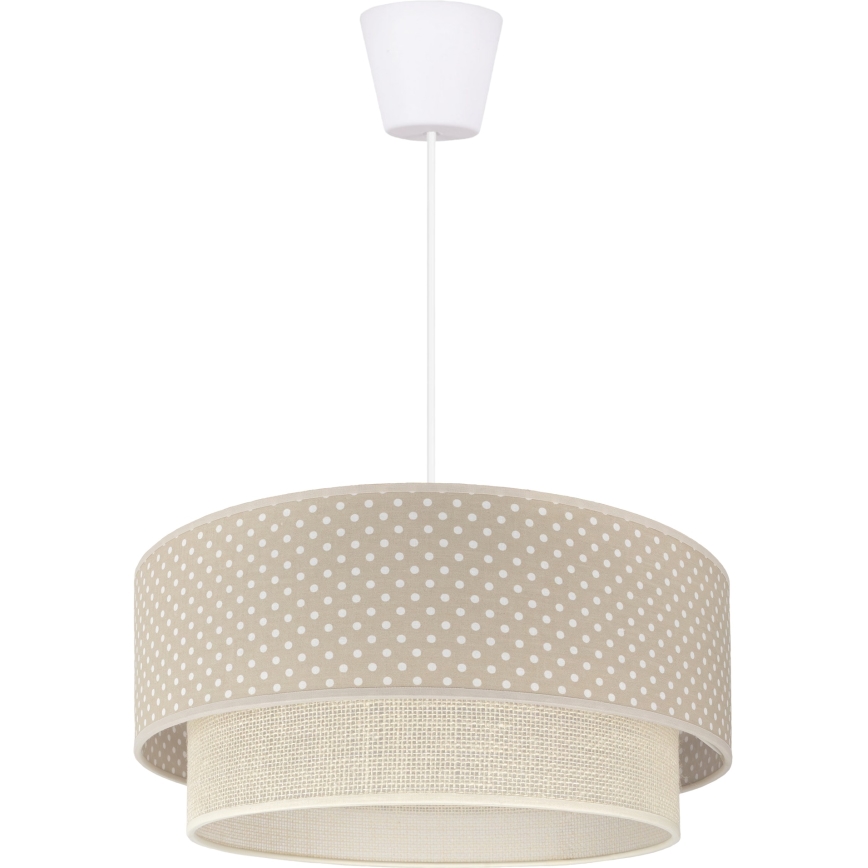 Brilagi - LED-rippvalgusti nööriga BOHO BOBO 1xE27/60W/230V läbimõõt 40 cm, beež/kreem täpimustriga