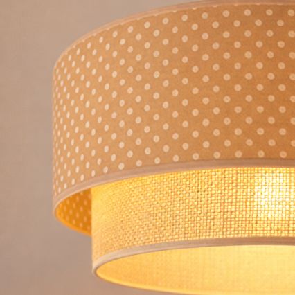 Brilagi - LED-rippvalgusti nööriga BOHO BOBO 1xE27/60W/230V läbimõõt 40 cm, beež/kreem täpimustriga