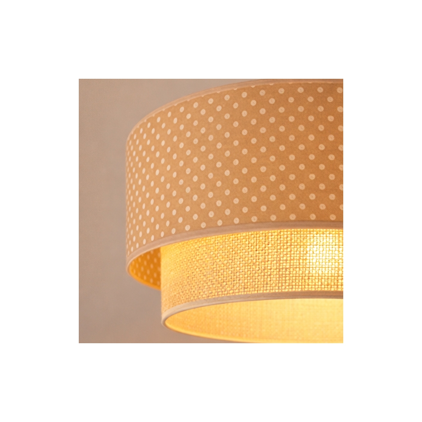 Brilagi - LED-rippvalgusti nööriga BOHO BOBO 1xE27/60W/230V läbimõõt 40 cm, beež/kreem täpimustriga