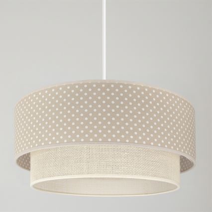 Brilagi - LED-rippvalgusti nööriga BOHO BOBO 1xE27/60W/230V läbimõõt 40 cm, beež/kreem täpimustriga