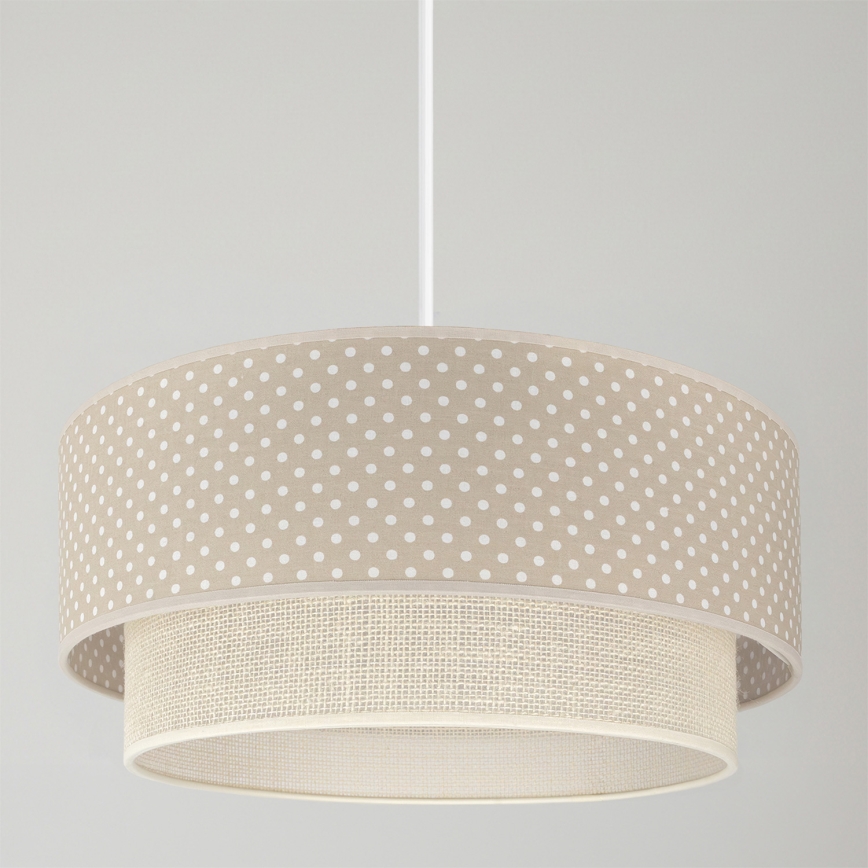 Brilagi - LED-rippvalgusti nööriga BOHO BOBO 1xE27/60W/230V läbimõõt 40 cm, beež/kreem täpimustriga