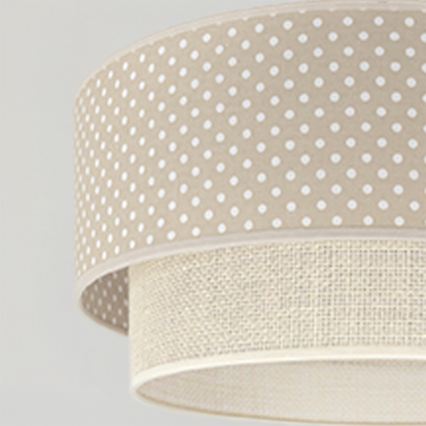 Brilagi - LED-rippvalgusti nööriga BOHO BOBO 1xE27/60W/230V läbimõõt 40 cm, beež/kreem täpimustriga