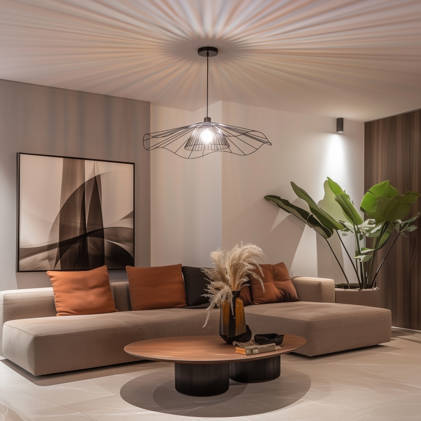 Brilagi - LED-lühter kaabliga CERIA WIRE 1xE27/40W/230V Ø 80 cm must