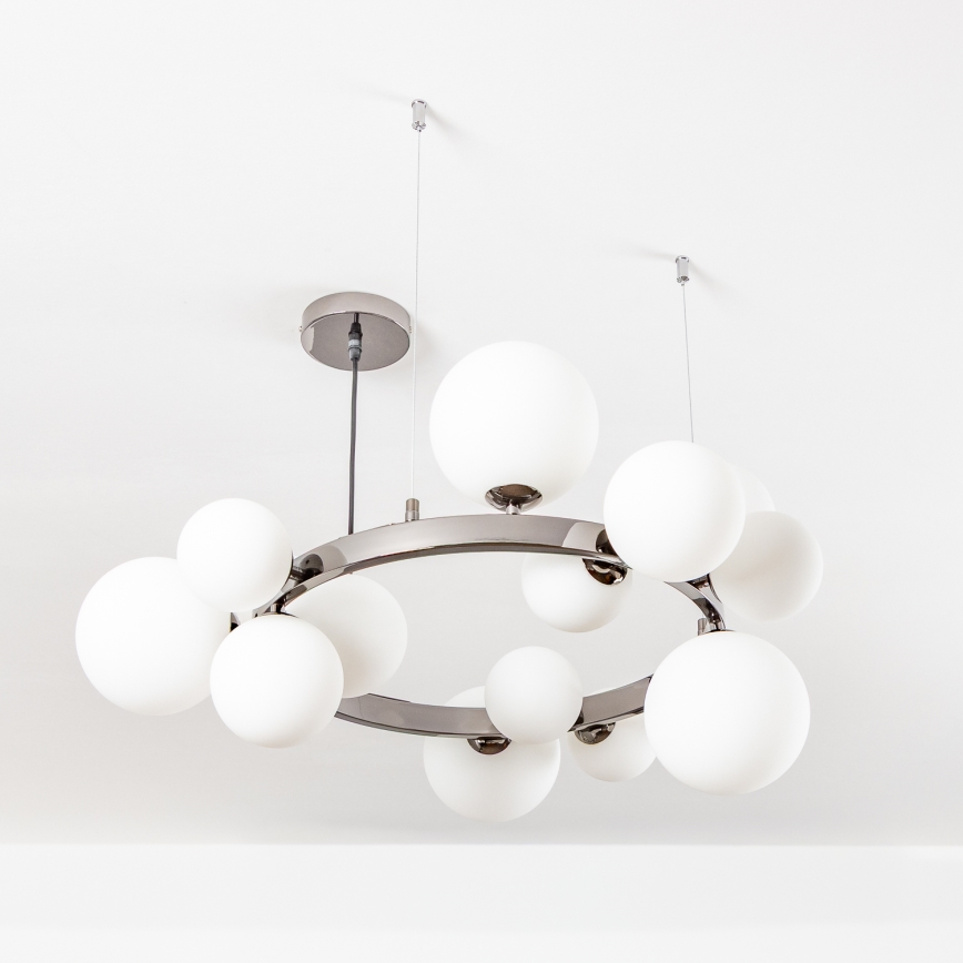 Brilagi - LED-lühter kaabliga MILLA 15xG9/3W/230V must-kroom/valge