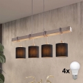 BRILAGI - LED-lühter kaabliga NUBILA 4xE27/60W/230V hall/must