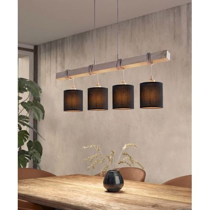 BRILAGI - LED-lühter kaabliga NUBILA 4xE27/60W/230V hall/must