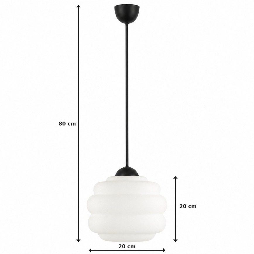 BRILAGI - LED-lühter kaabliga RETRO GLASS 1xE27/60W/230V, läbimõõt 20 cm, must/valge