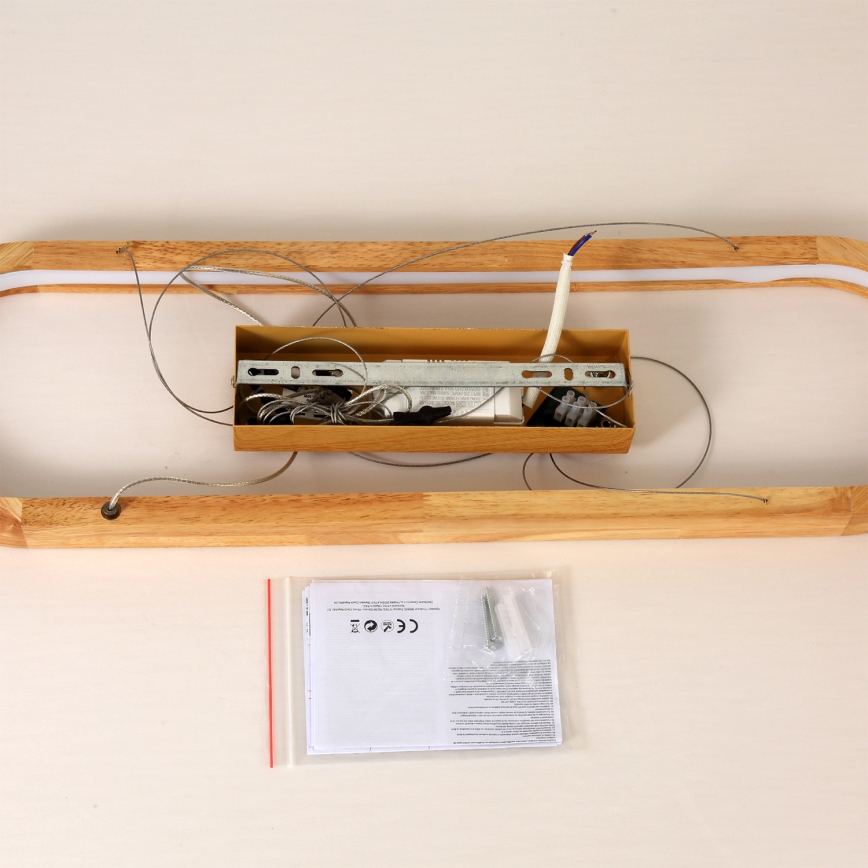 Brilagi - LED-lühter kaabliga UMEA WOOD LED/30W/230V 70x20 cm puit