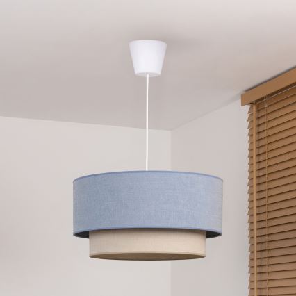 Brilagi - LED-lühter kaablil BOHO ECO 1xE27/10W/230V läbimõõt 40 cm sinine/kreemjas