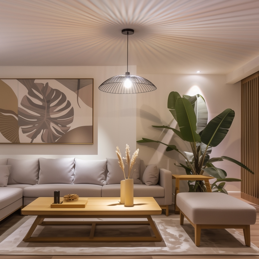 Brilagi - LED-lühter kaablil CERIA WIRE 1xE27/40W/230V Ø 60 cm, must