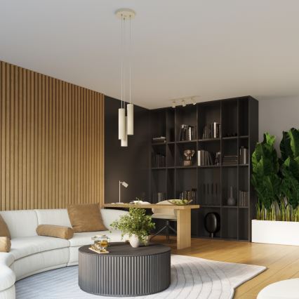 Brilagi - LED-lühter kaablil CRESTO 3xGU10/10W/230V kreemjas