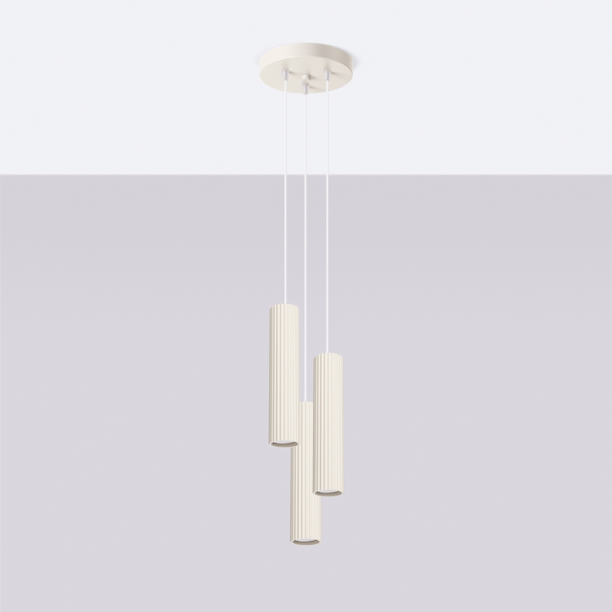 Brilagi - LED-lühter kaablil CRESTO 3xGU10/10W/230V kreemjas