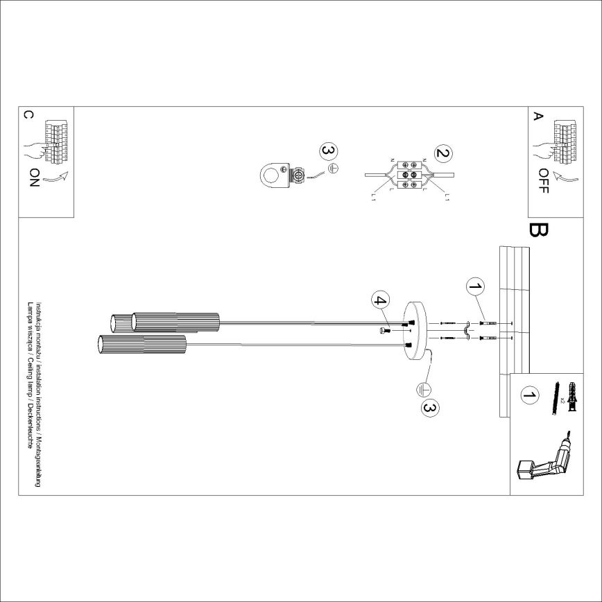 Brilagi - LED-lühter kaablil CRESTO 3xGU10/10W/230V kreemjas
