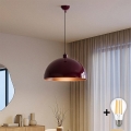 BRILAGI - LED-lühter kaablil METALO 1xE27/40W/230V läbimõõt 40 cm burgundia/vaskne