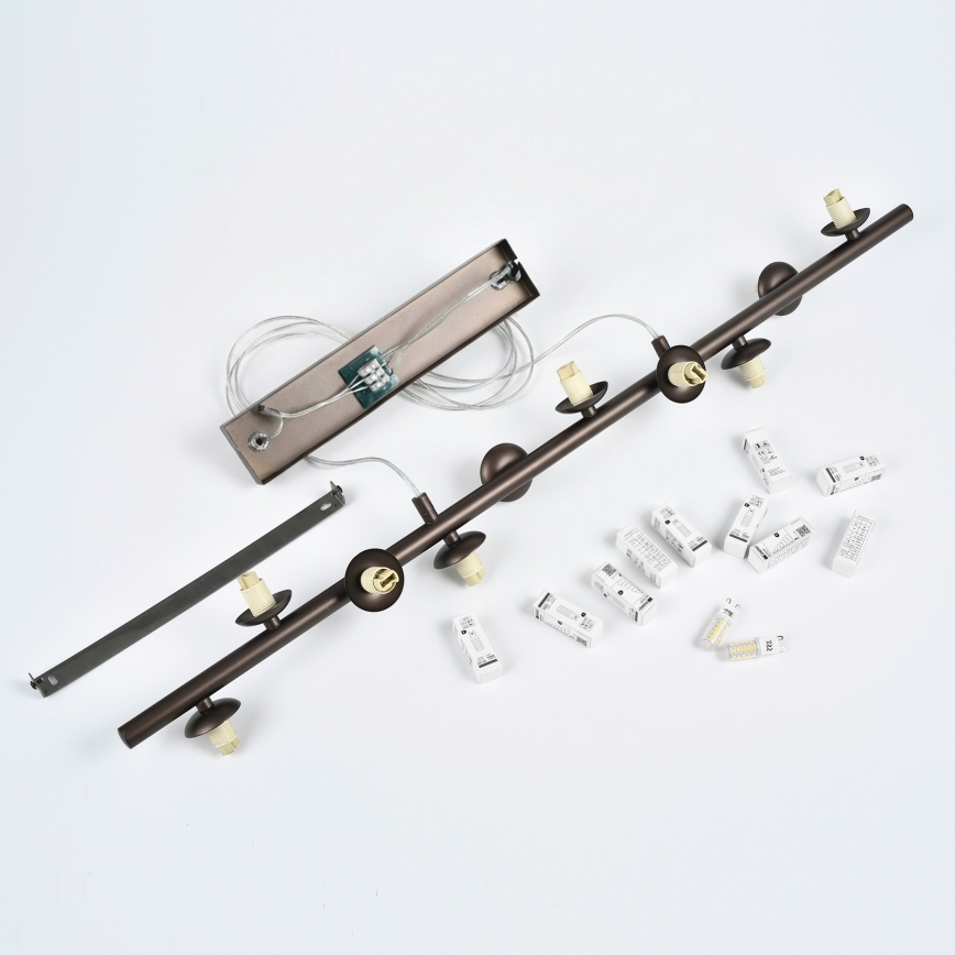 Brilagi - LED lühter kaablil MILLA 10xG9/3W/230V pruun/suitsune pruun