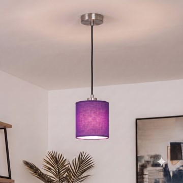 Brilagi - LED-lühter kaablil NUBILA 1xE27/60W/230V läb. 14 cm must/lilla