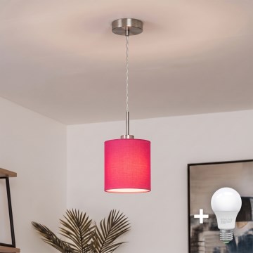Brilagi - LED-lühter kaablil NUBILA 1xE27/60W/230V läbimõõt 14 cm roosa