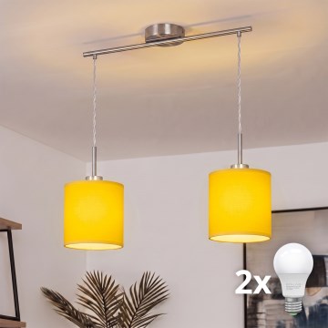Brilagi - LED-lühter kaablil NUBILA 2xE27/60W/230V kollane
