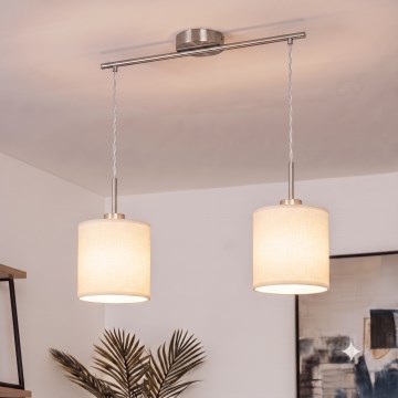 Brilagi - LED-lühter kaablil NUBILA 2xE27/60W/230V kreemjas
