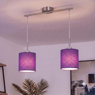 Brilagi - LED-lühter kaablil NUBILA 2xE27/60W/230V lilla