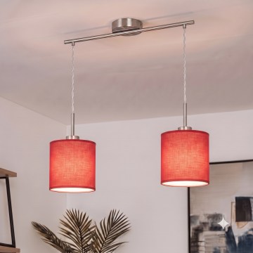 Brilagi - LED-lühter kaablil NUBILA 2×E27/60W/230V, punane
