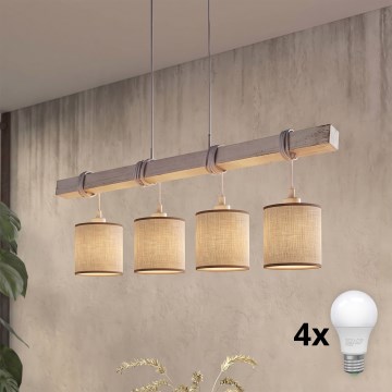 BRILAGI - LED-lühter kaablil NUBILA 4xE27/60W/230V hall/pruun