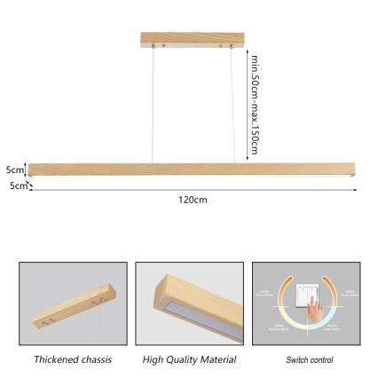 Brilagi - LED-lühter kaablil OAK LED/30W/230V 3000/4500/6000K tamm