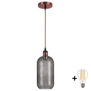 BRILAGI - LED-lühter kaablil RETRO GLASS 1xE27/60W/230V Ø 14 cm vaskne/suitsuhall