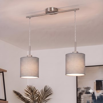 Brilagi - LED-lühter kaablile NUBILA 2xE27/60W/230V helehall