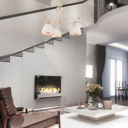 Brilagi - LED-lühter ketiga ANTICO 3xE27/60W/230V 3000K valge patineeritud viimistlus