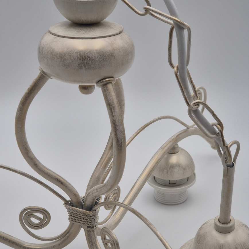 Brilagi - LED-lühter ketiga ANTICO 3xE27/60W/230V 3000K valge patineeritud viimistlus