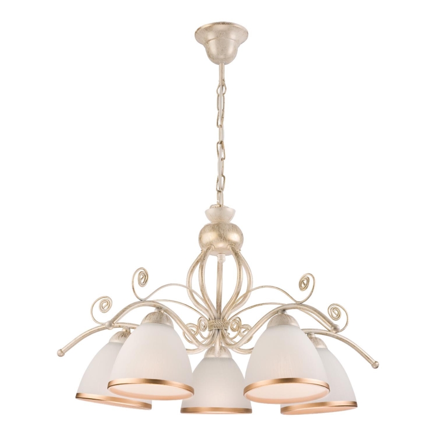 Brilagi - LED-lühter ketiga ANTICO 5xE27/60W/230V 3000K valge patina