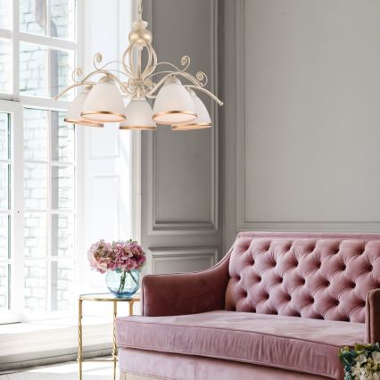 Brilagi - LED-lühter ketiga ANTICO 5xE27/60W/230V 3000K valge patina