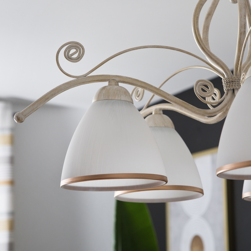 Brilagi - LED-lühter ketiga ANTICO 5xE27/60W/230V 3000K valge patina