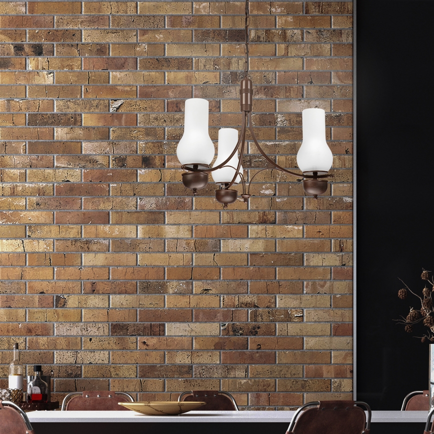 Brilagi - LED-lühter ketiga COTTAGE 3xE14/40W/230V pöök/pruun/valge