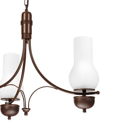 Brilagi - LED-lühter ketiga COTTAGE 3xE14/40W/230V pöök/pruun/valge