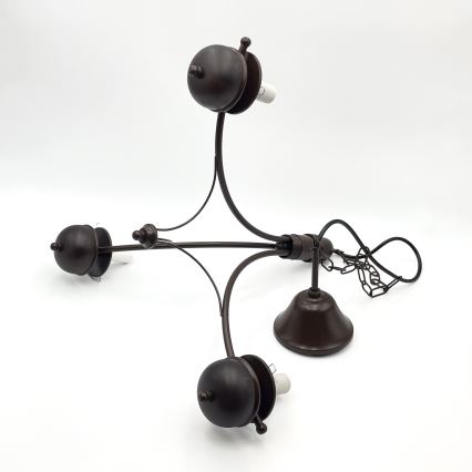 Brilagi - LED-lühter ketiga COTTAGE 3xE14/40W/230V pöök/pruun/valge