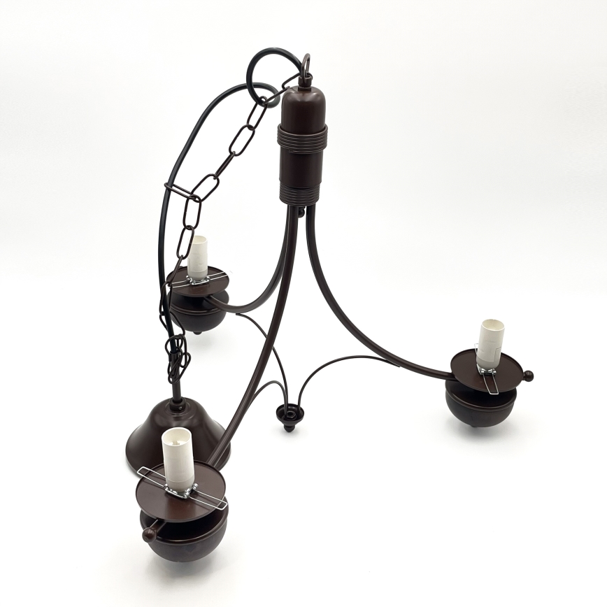 Brilagi - LED-lühter ketiga COTTAGE 3xE14/40W/230V pöök/pruun/valge