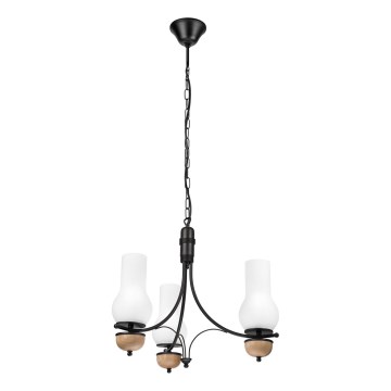 Brilagi - LED-lühter ketiga COTTAGE 3xE14/40W/230V tamm/must/valge