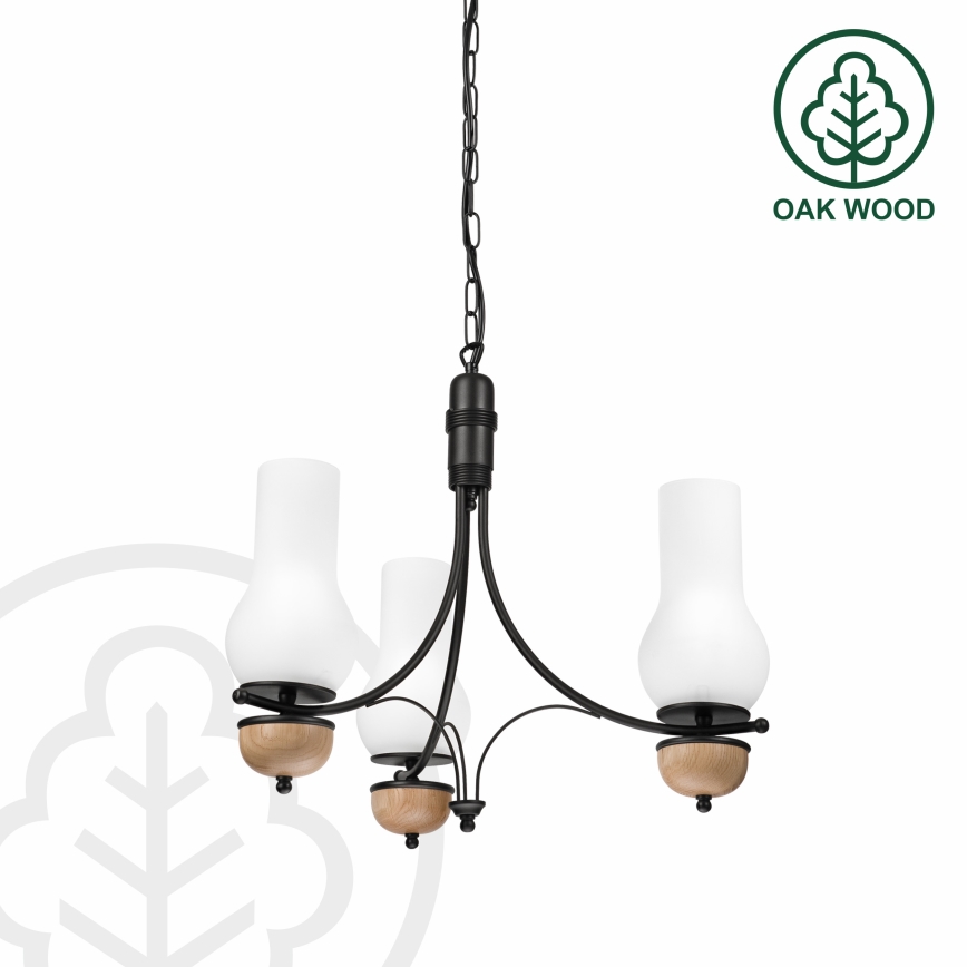 Brilagi - LED-lühter ketiga COTTAGE 3xE14/40W/230V tamm/must/valge