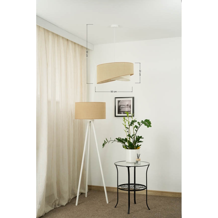 Brilagi - LED Lühter LYRA 1xE27/15W/230V beež/kreemikas
