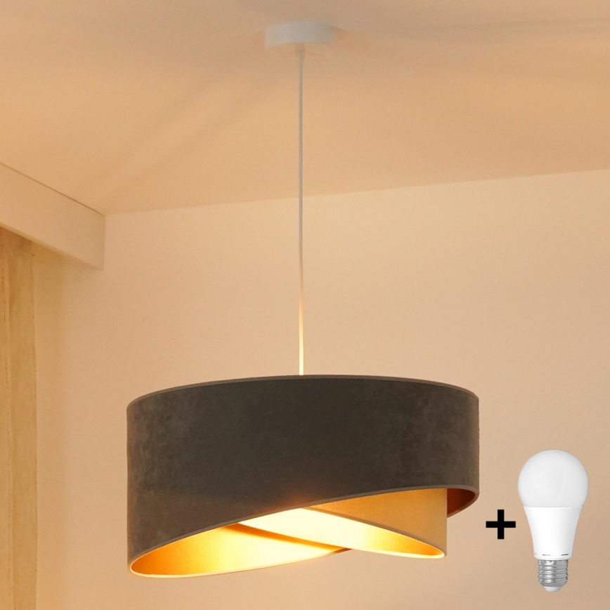 Brilagi - LED Lühter LYRA 1xE27/15W/230V hall/beež/kuldne