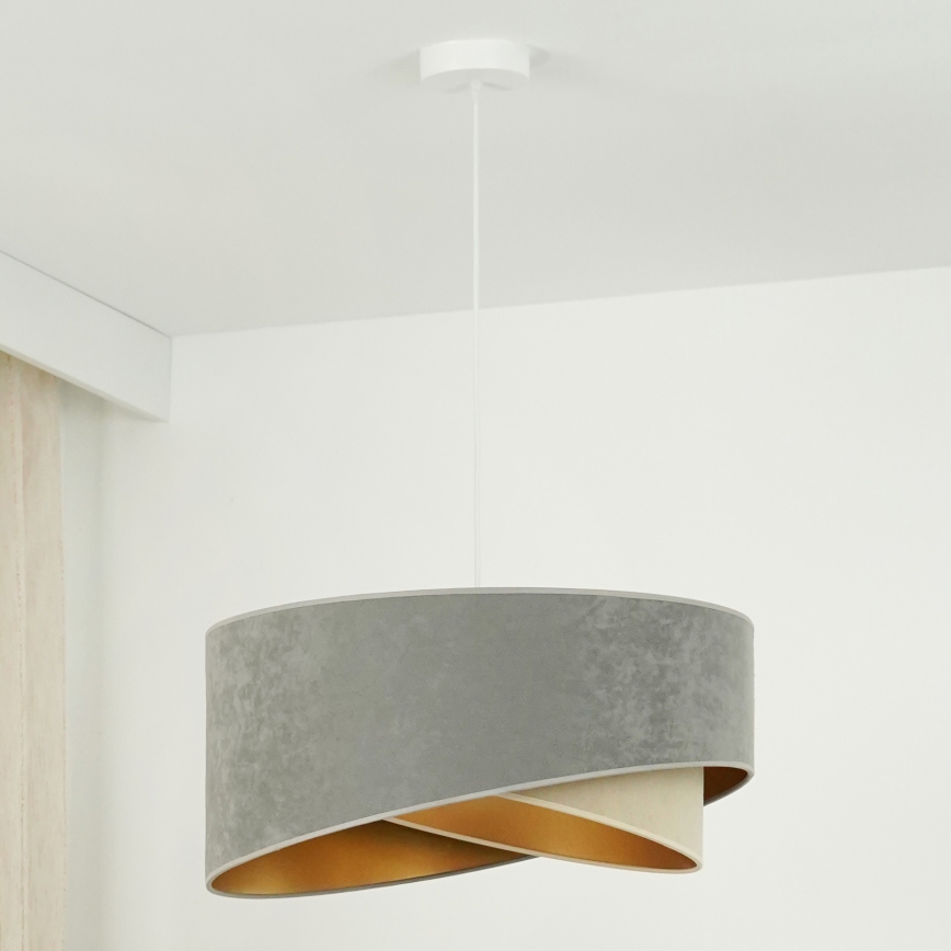 Brilagi - LED Lühter LYRA 1xE27/15W/230V hall/beež/kuldne