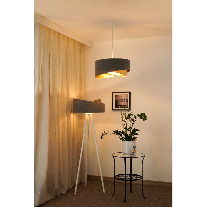 Brilagi - LED Lühter LYRA 1xE27/15W/230V hall/beež/kuldne