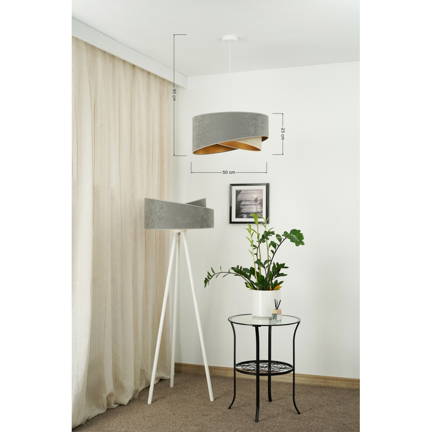Brilagi - LED Lühter LYRA 1xE27/15W/230V hall/beež/kuldne