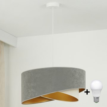 Brilagi - LED Lühter LYRA 1xE27/15W/230V hall/kreemikas/kuldne